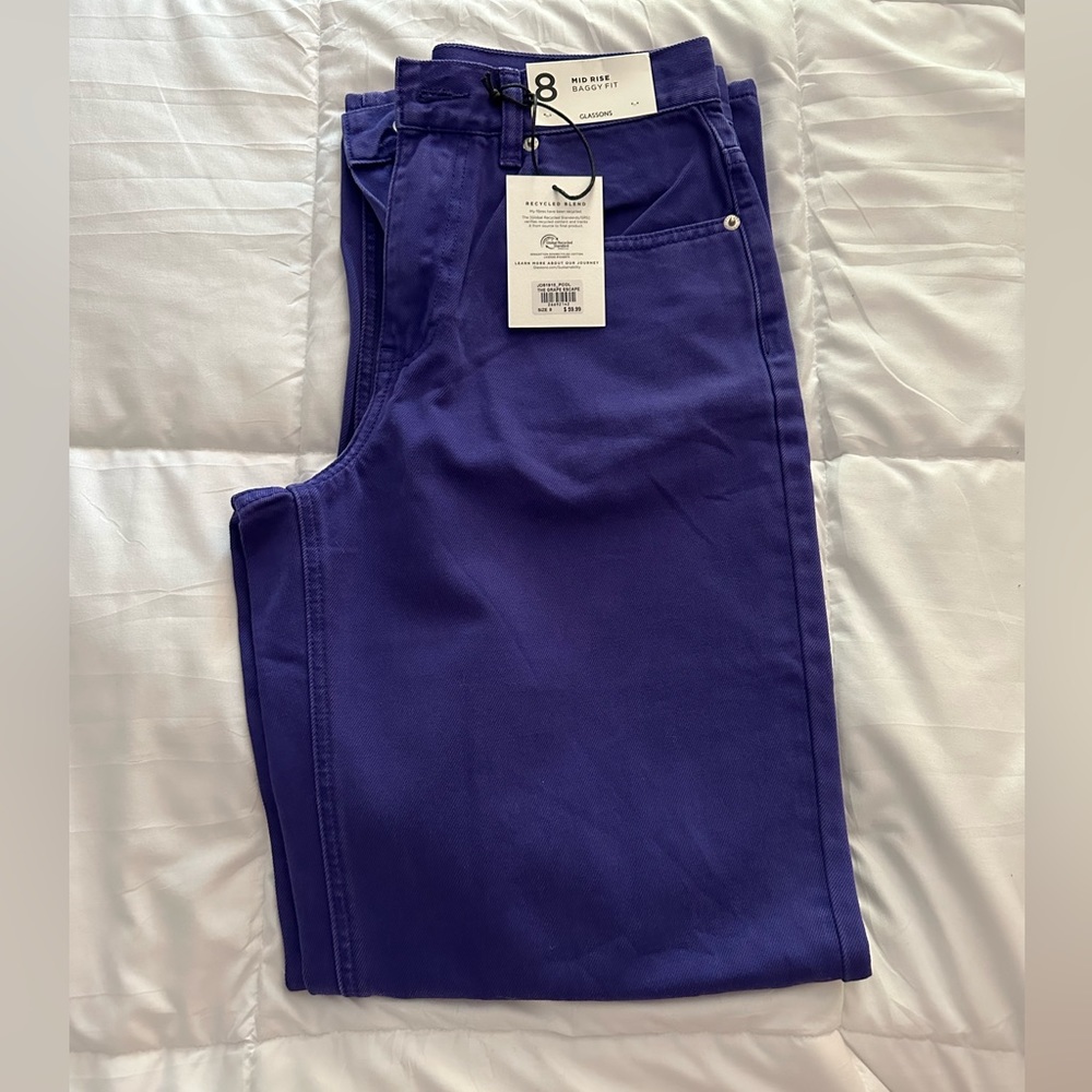 Glassons Mid Rise Purple Jeans with a Baggy Fit